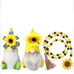 3 Pcs Sunflower Gnomes Doll Plush Scandinavian Swedish Summer Decorations